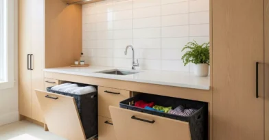 Cestos embutidos para roupas