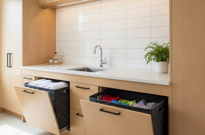 Cestos embutidos para roupas