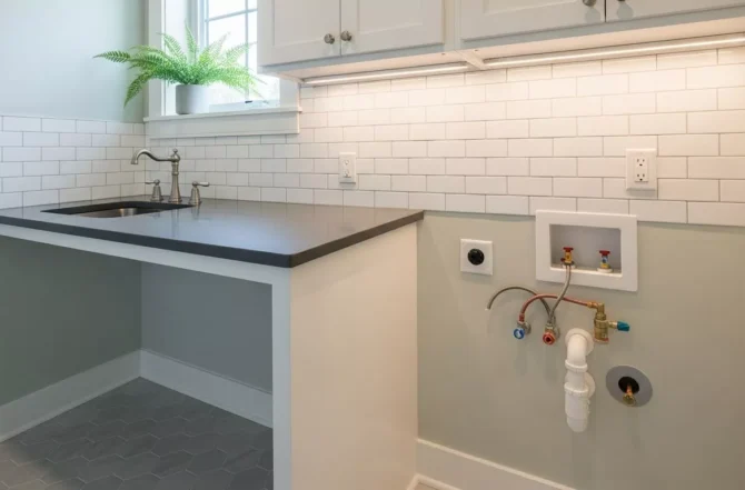 Espaço planejado para tanquinho ou máquina Espaço planejado para tanquinho ou máquina