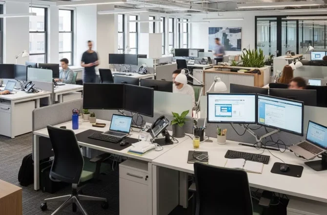 Estações de trabalho compartilhadas