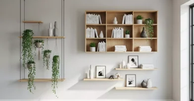 Estantes e prateleiras suspensas