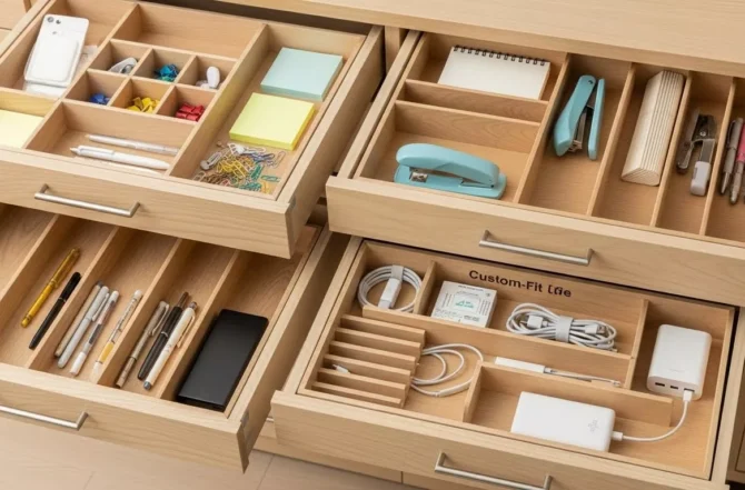 Gaveteiros com organizadores internos