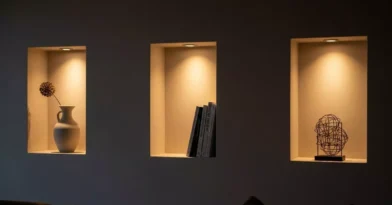 Iluminação embutida em nichos