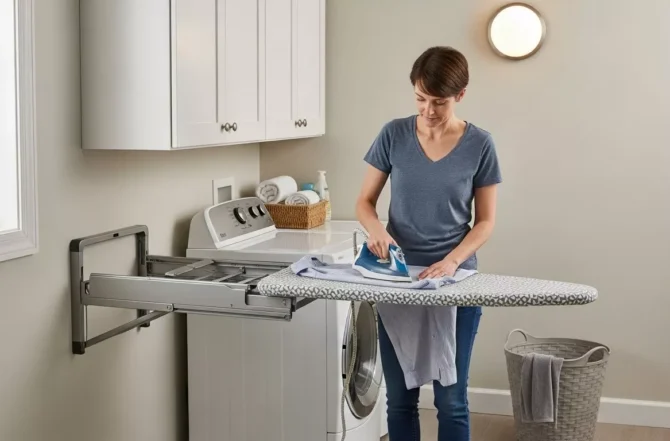 Suportes retráteis para passar roupa