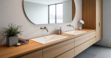 Torneiras e cubas embutidas (com mobiliário adaptado)